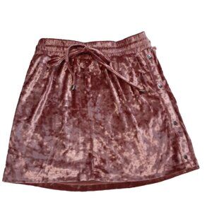 BSBW Keisha Pink Crushed Velvet Mini Skirt S Mini Skirt